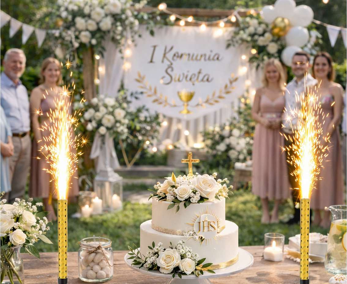 Fountains party 12 cm / 1 pc, Holographic Gold